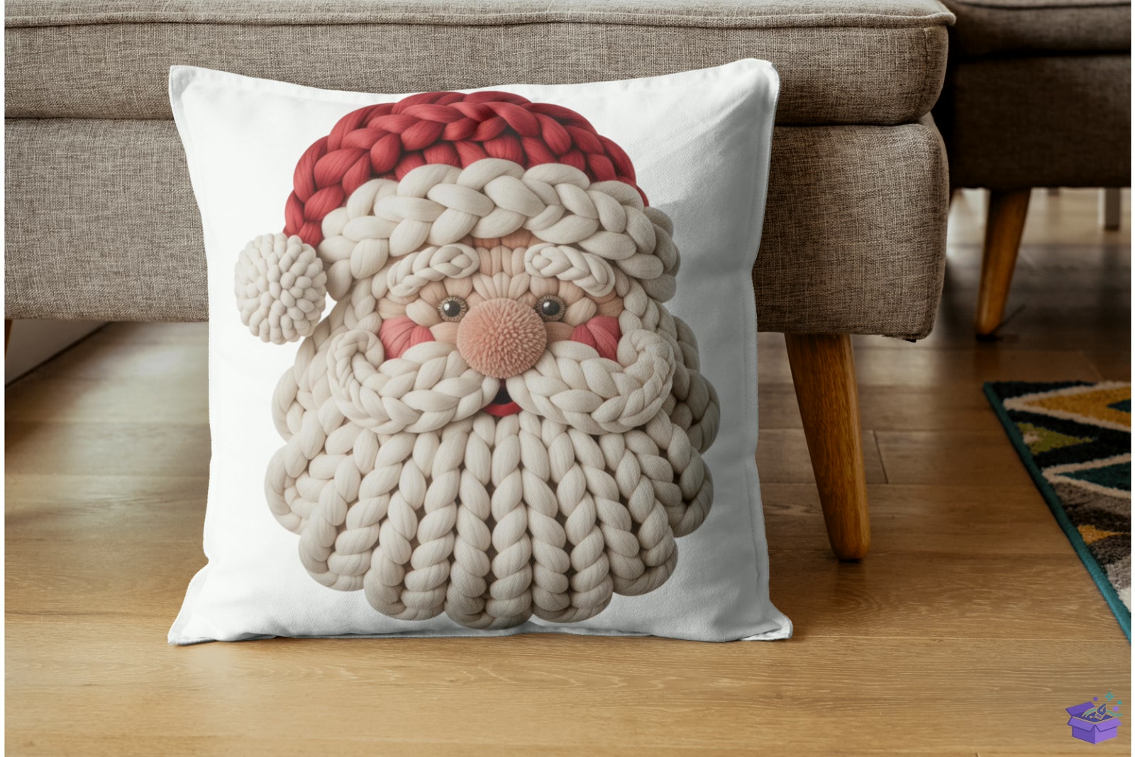 Knitted Yılbaşı Santa Face Decor - El İşi ve Kesim Dosyası (SVG, DXF, EPS, PNG) - detaylı önizleme 3
