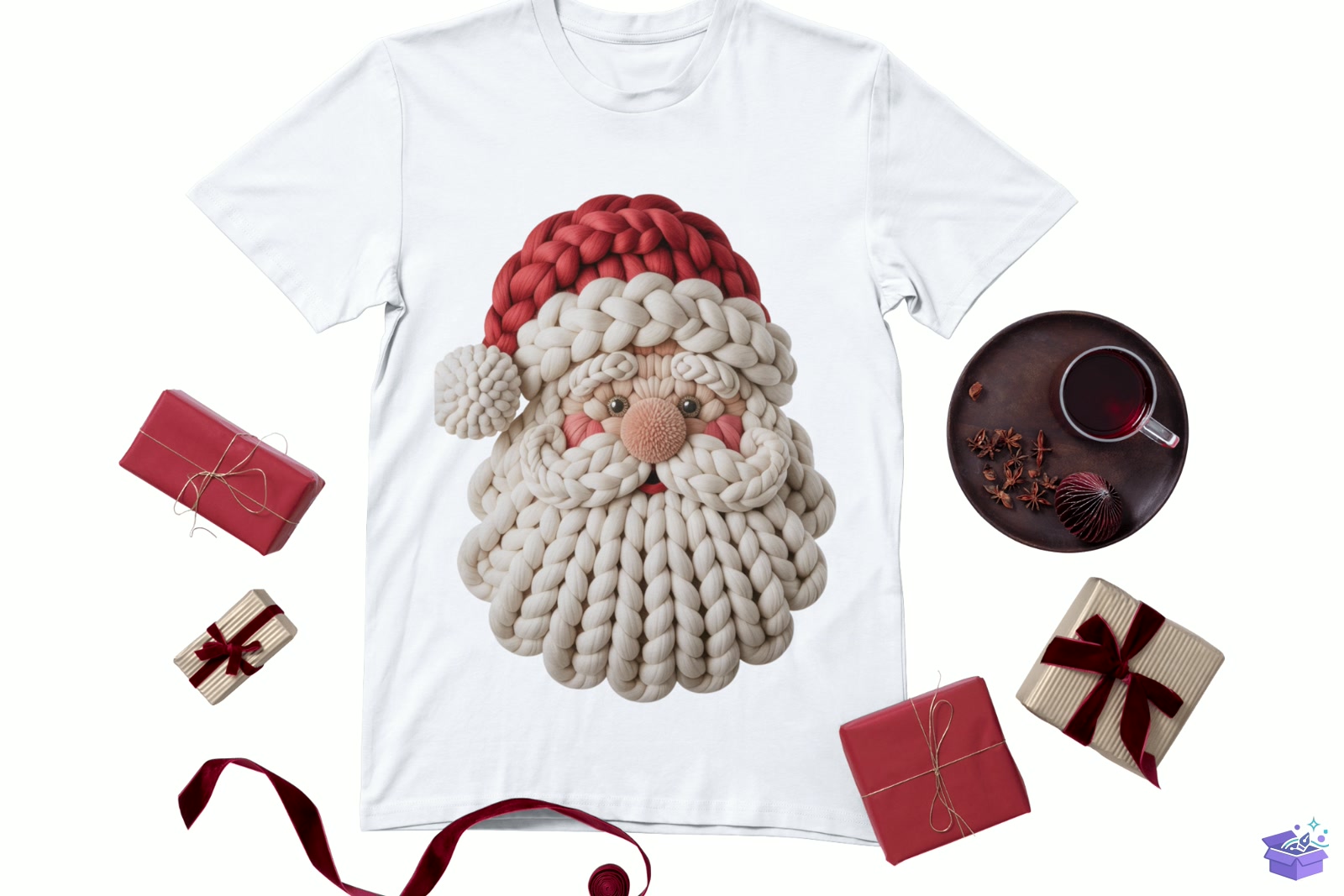 Knitted Yılbaşı Santa Face Decor - El İşi ve Kesim Dosyası (SVG, DXF, EPS, PNG) - detaylı önizleme 4