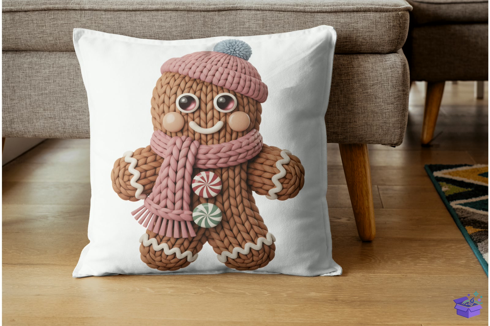 Cozy Knitted Gingerbread Buddy - Lazer Kesim ve Çizim Dosyası (SVG, DXF, EPS, PNG) - detaylı önizleme 3