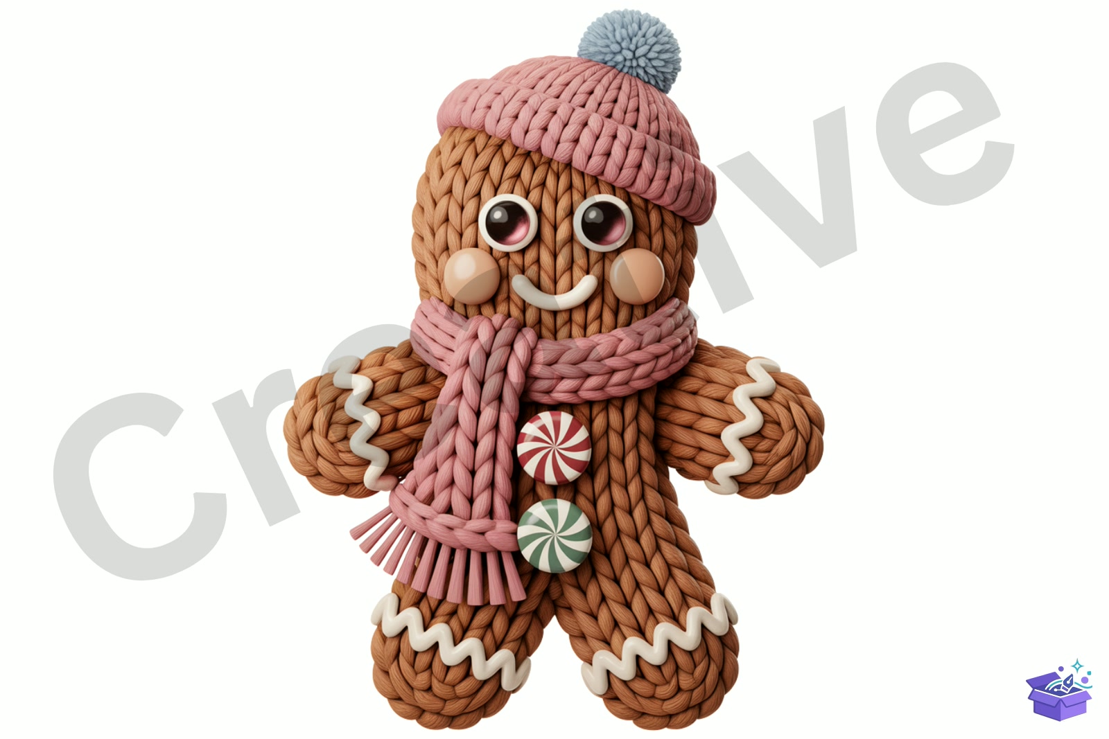 Cozy Knitted Gingerbread Buddy - Lazer Kesim ve Çizim Dosyası (SVG, DXF, EPS, PNG) - detaylı önizleme 5