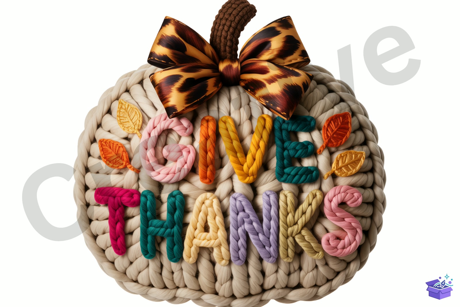 Cozy Knitted Pumpkin Thanksgiving Decor - Lazer Kesim ve Çizim Dosyası (SVG, DXF, EPS, PNG) - Vektörler & SVG İndir (DXF, SVG, EPS)
