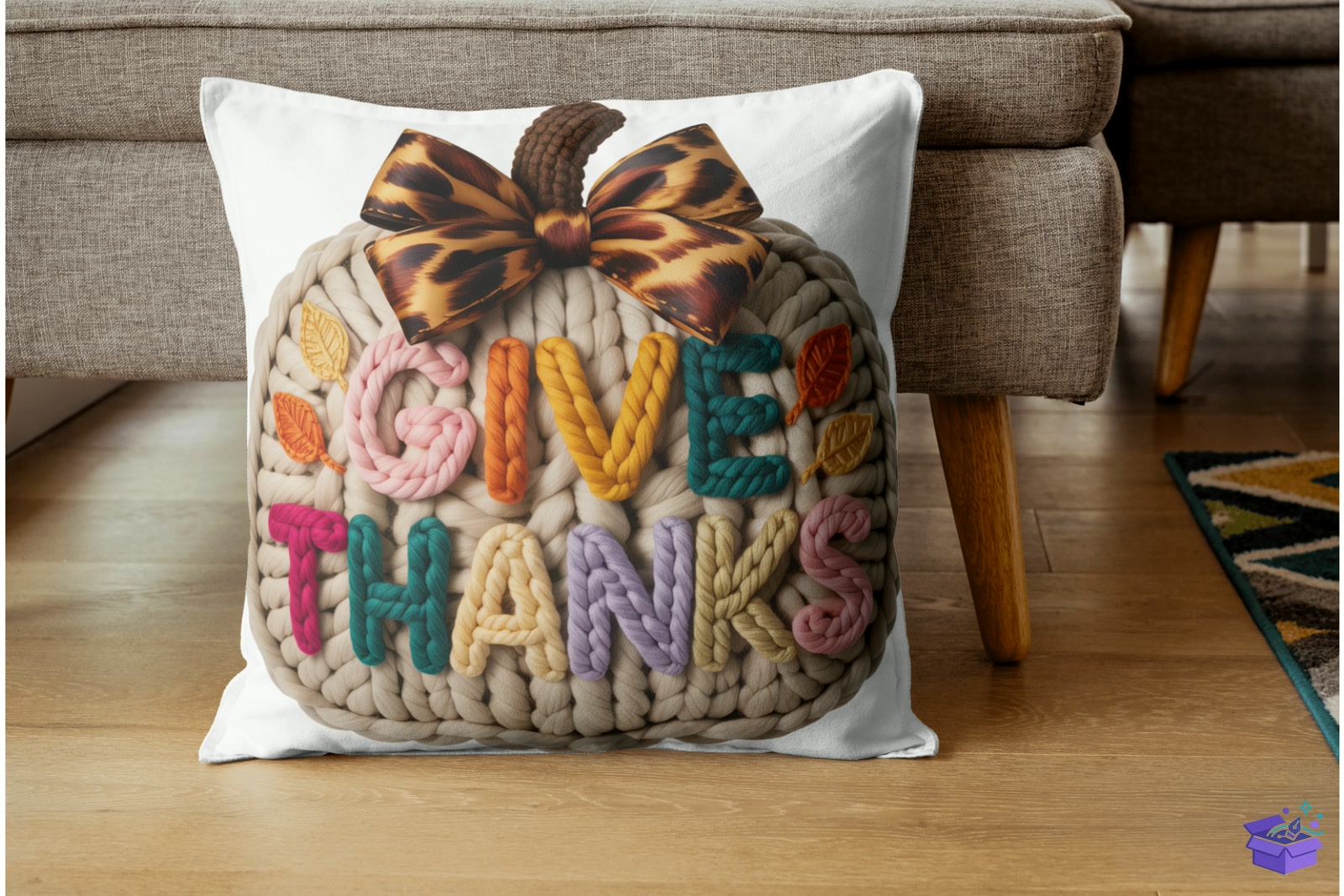 Cozy Knitted Pumpkin Thanksgiving Decor - Lazer Kesim ve Çizim Dosyası (SVG, DXF, EPS, PNG) - detaylı önizleme 4