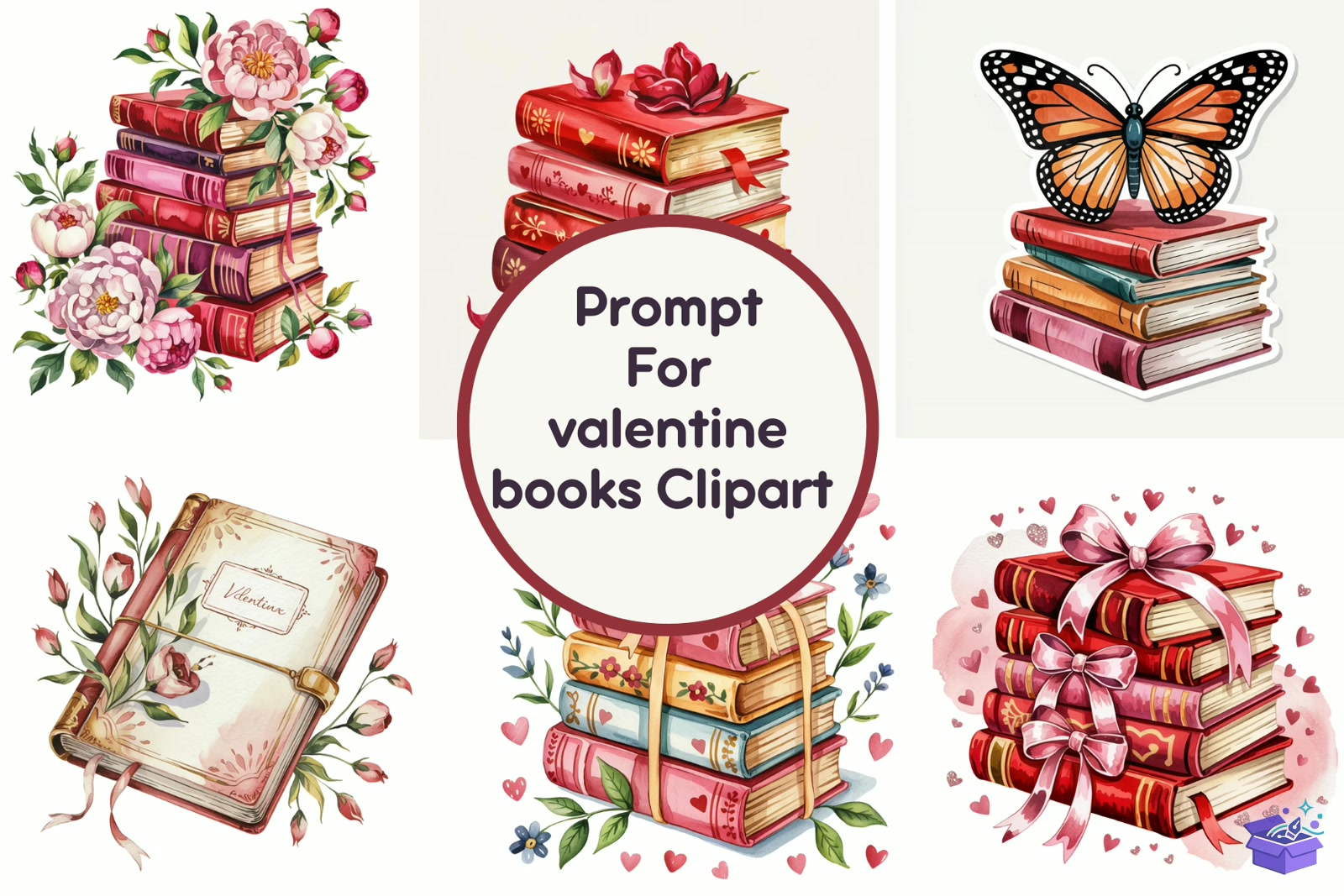Prompt For Valentine Books - Lazer Kesim ve Çizim Dosyası (SVG, DXF, EPS, PNG) - Vektörler & SVG İndir (DXF, SVG, EPS)