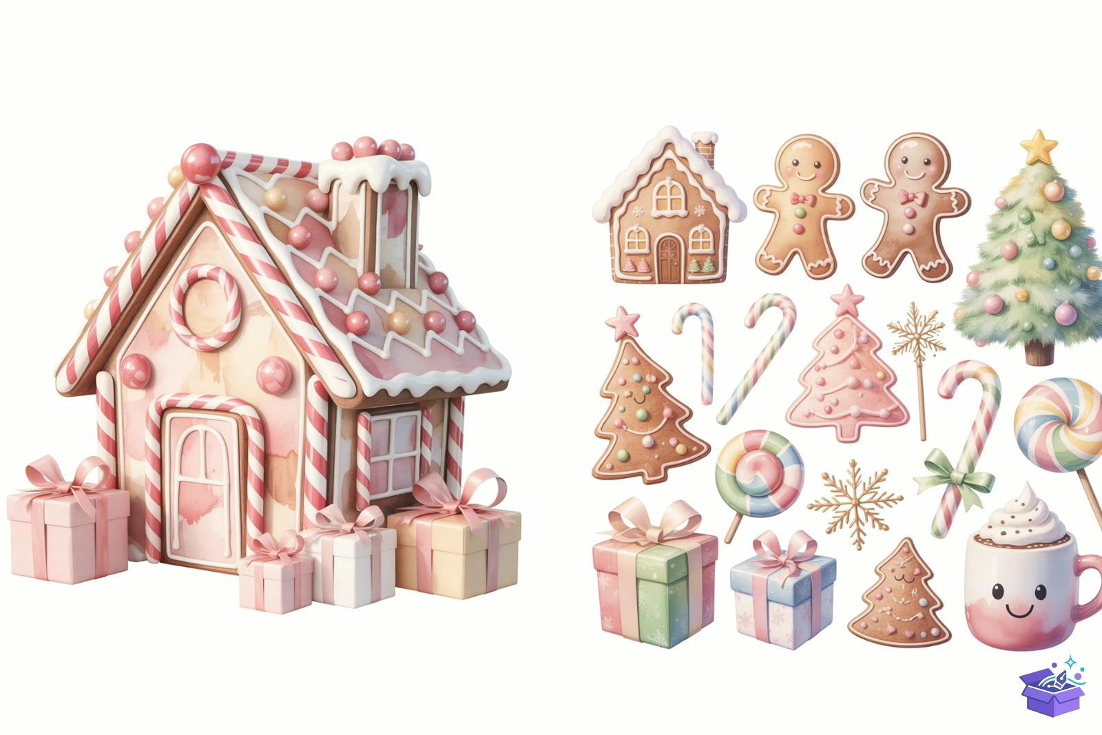Pink Yılbaşı Gingerbread - Lazer Kesim ve Çizim Dosyası (SVG, DXF, EPS, PNG) - detaylı önizleme 4