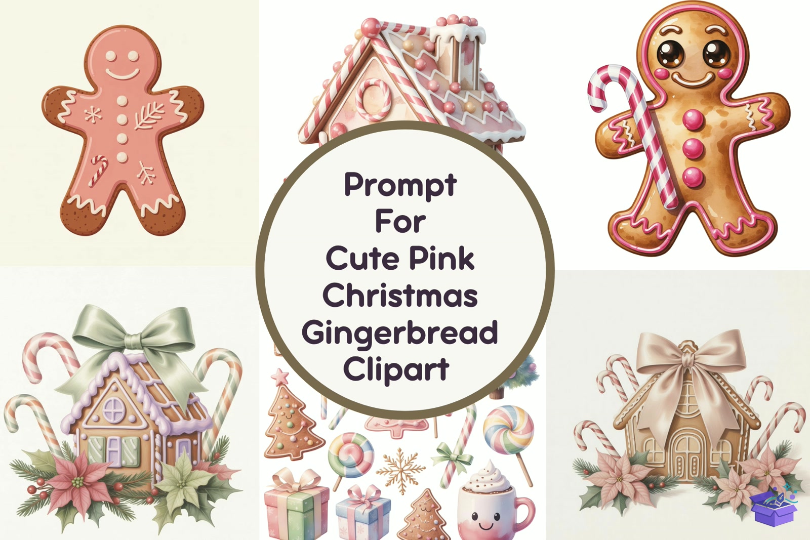 Pink Yılbaşı Gingerbread - Lazer Kesim ve Çizim Dosyası (SVG, DXF, EPS, PNG) - detaylı önizleme 5