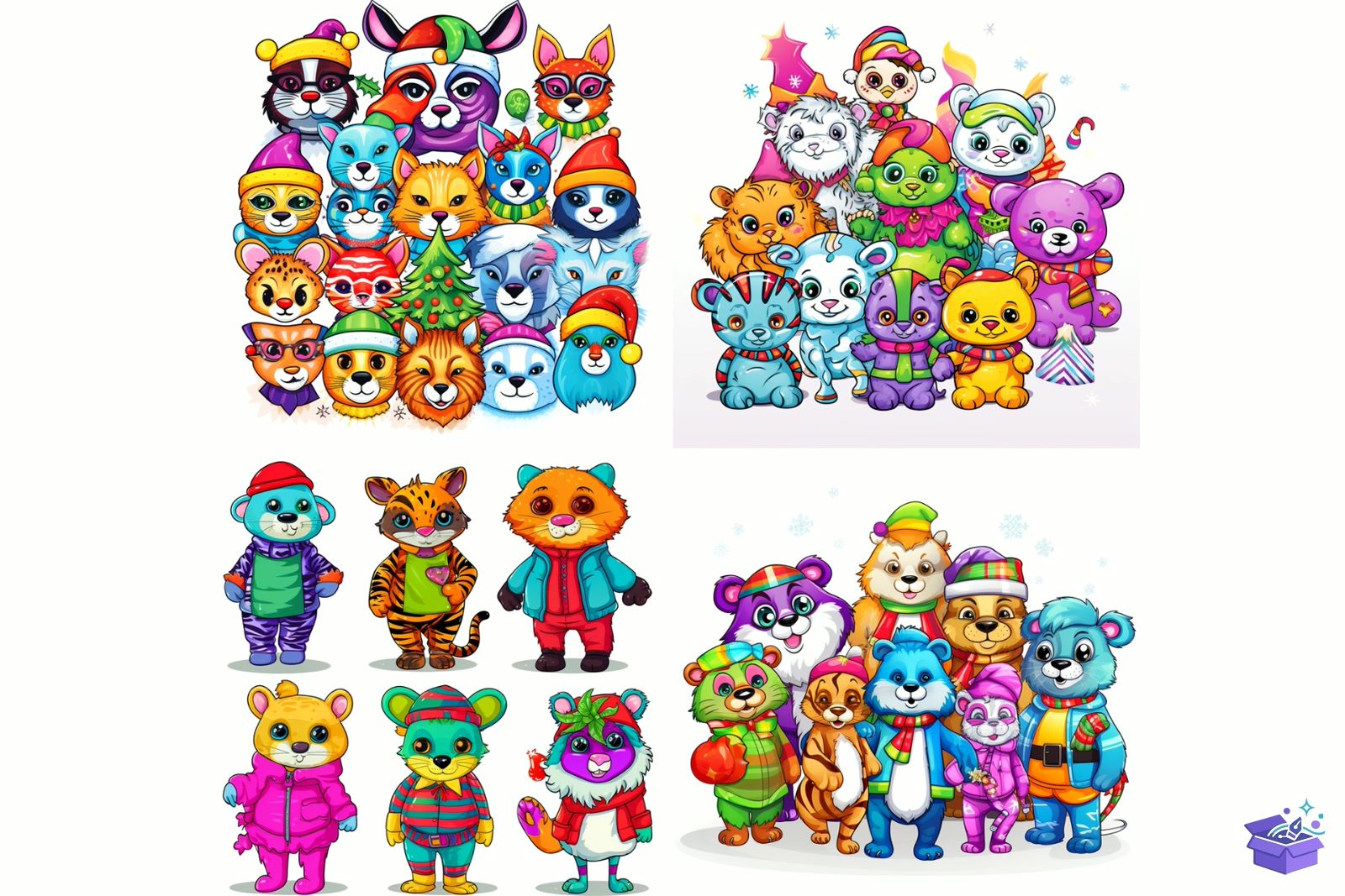 Happy New Year Animal - Lazer Kesim ve Çizim Dosyası (SVG, DXF, EPS, PNG) - detaylı önizleme 4