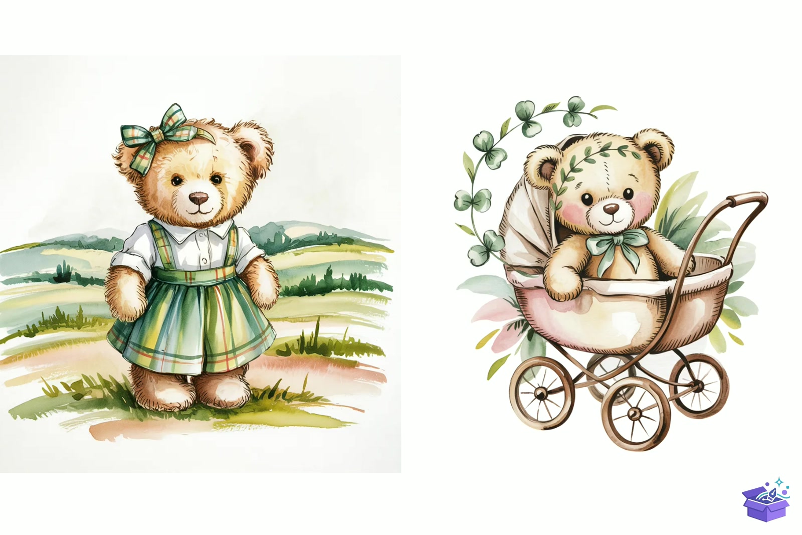 Prompt For Green Teddy Bear - Lazer Kesim ve Çizim Dosyası (SVG, DXF, EPS, PNG) - detaylı önizleme 3