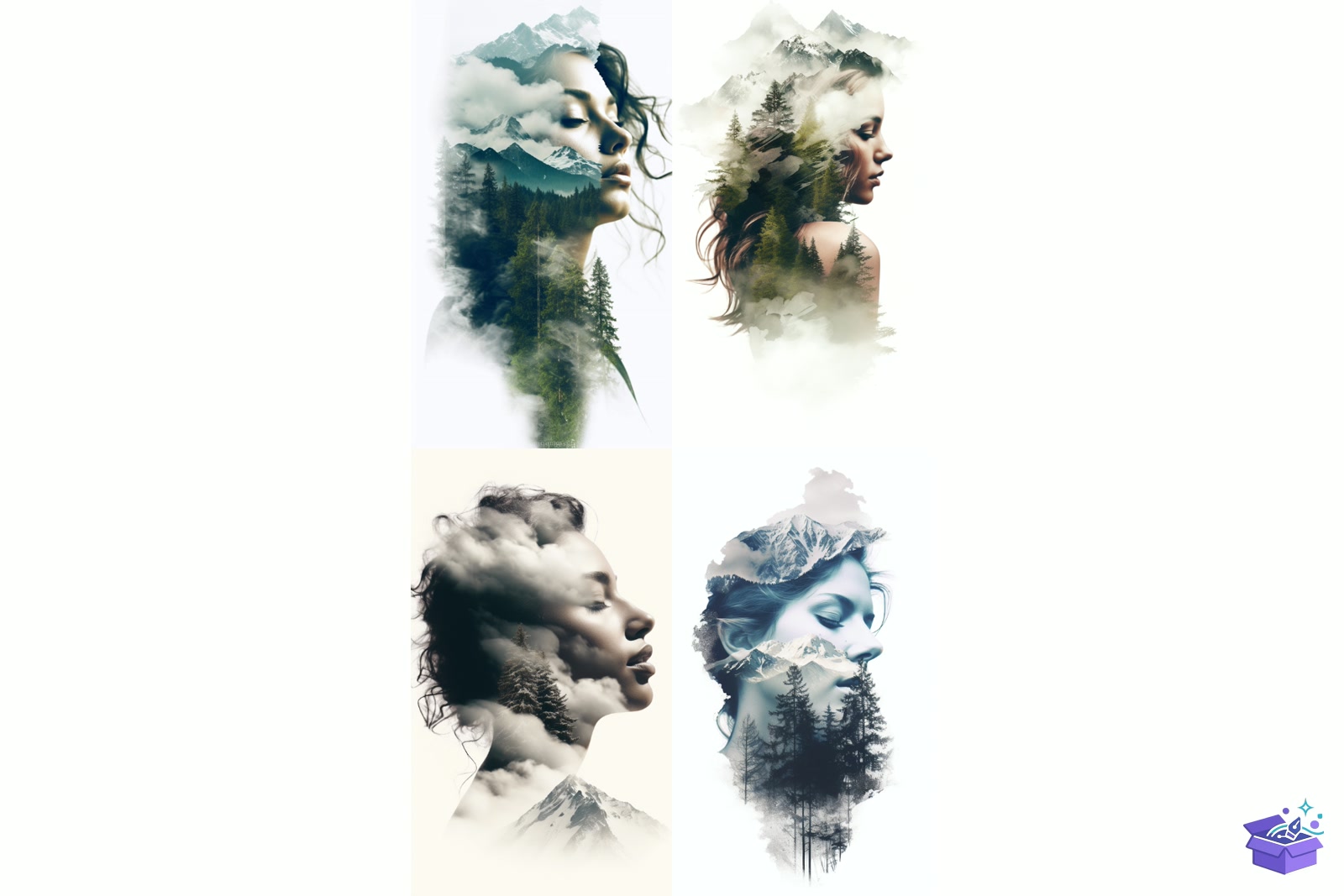 Prompt For Double Exposure - Lazer Kesim ve Çizim Dosyası (SVG, DXF, EPS, PNG) - detaylı önizleme 2