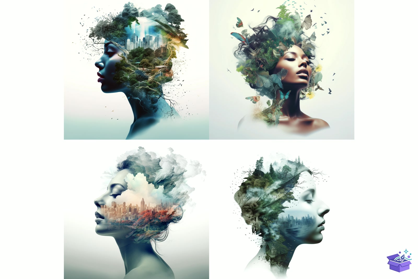 Prompt For Double Exposure - Lazer Kesim ve Çizim Dosyası (SVG, DXF, EPS, PNG) - detaylı önizleme 6