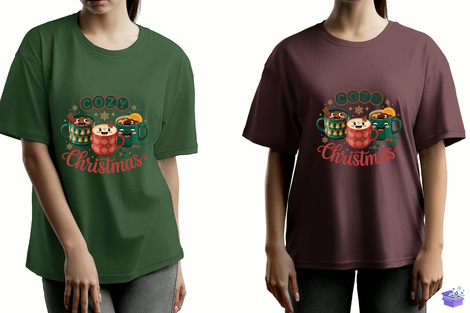 Cozy Yılbaşı Vibe - Tişört Baskı Tasarımı (SVG, DXF, EPS, PNG) - detaylı önizleme 2