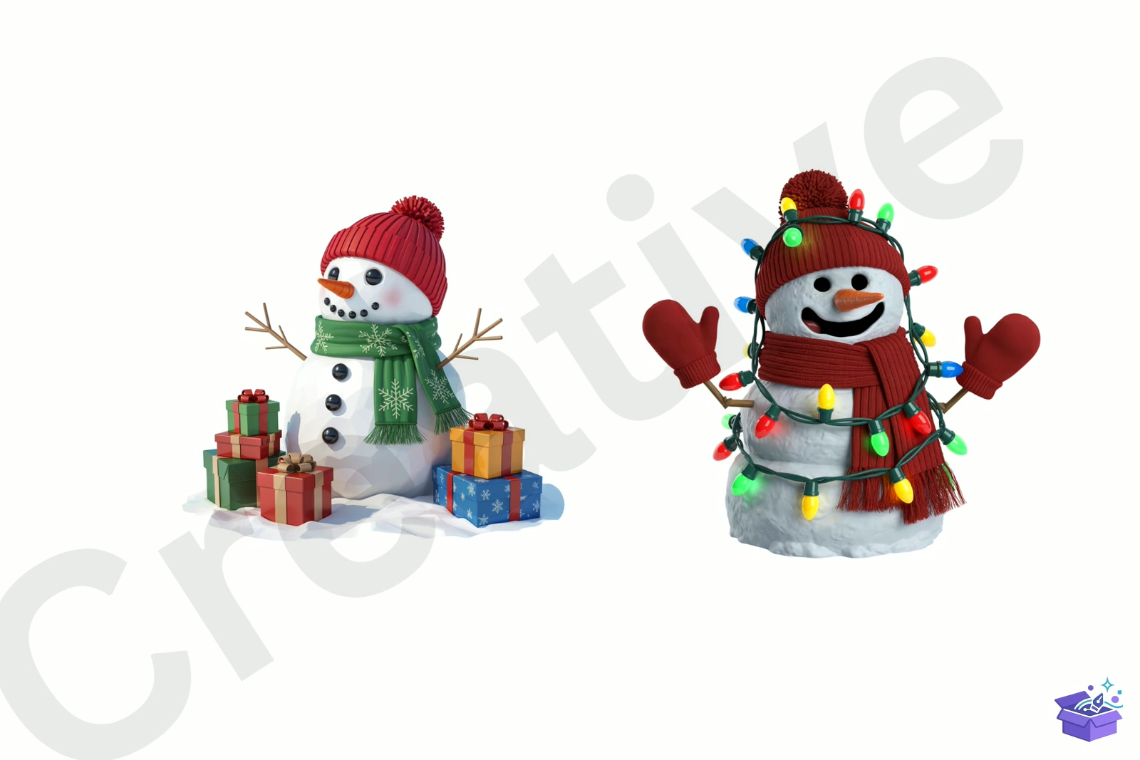 Quirky Yılbaşı Snowman - Lazer Kesim ve Çizim Dosyası (SVG, DXF, EPS, PNG) - detaylı önizleme 3