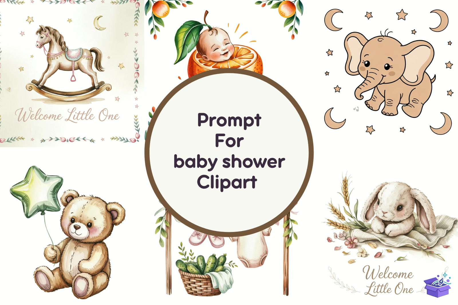 Prompt For Baby Shower - Lazer Kesim ve Çizim Dosyası (SVG, DXF, EPS, PNG) - detaylı önizleme 5