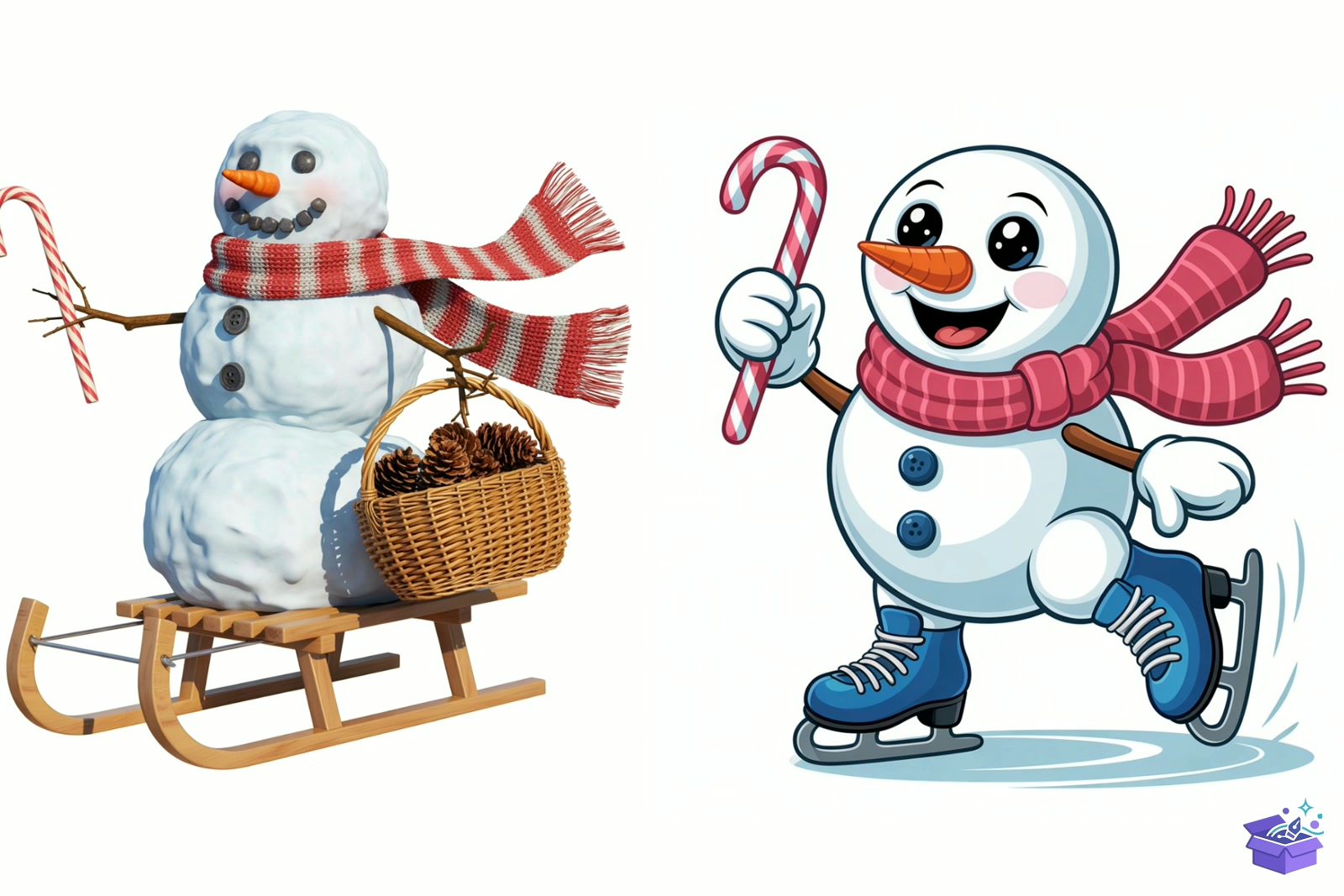 Quirky Yılbaşı Snowman - Lazer Kesim ve Çizim Dosyası (SVG, DXF, EPS, PNG) - detaylı önizleme 2