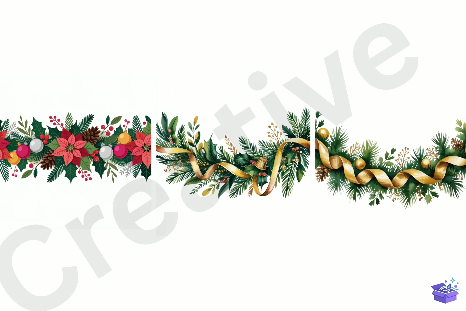 Yılbaşı Garland Decoration - Lazer Kesim ve Çizim Dosyası (SVG, DXF, EPS, PNG) - detaylı önizleme 3