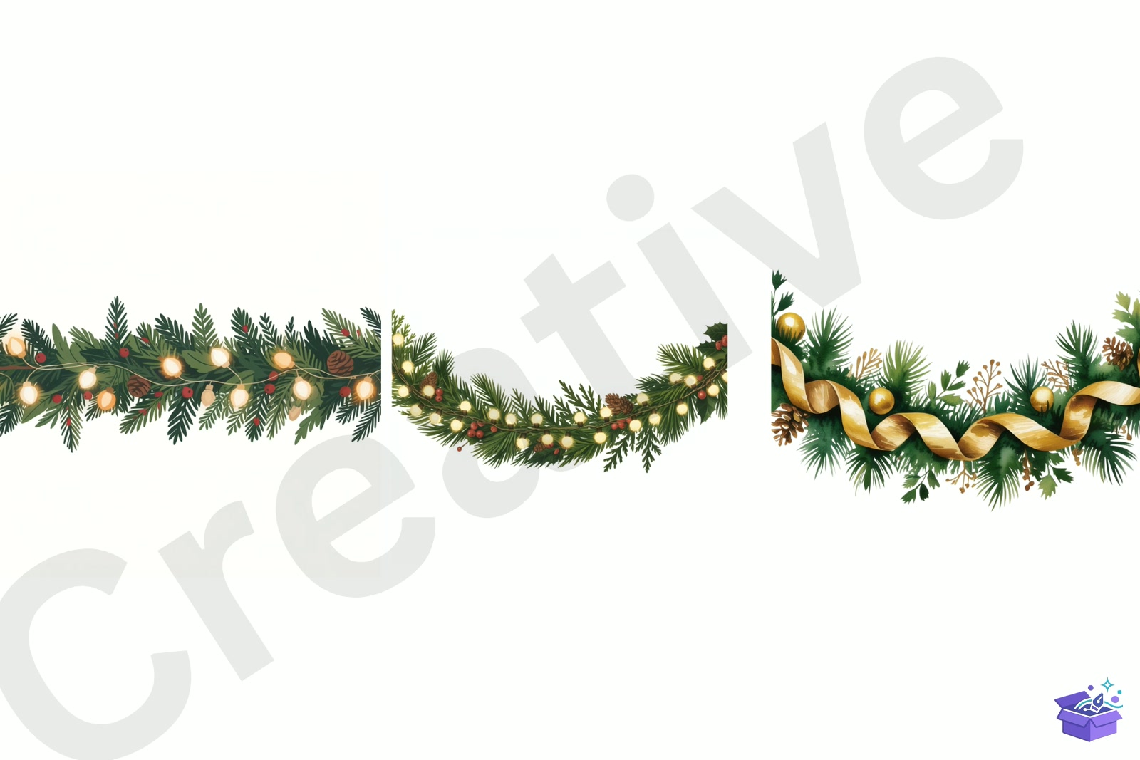Yılbaşı Garland Decoration - Lazer Kesim ve Çizim Dosyası (SVG, DXF, EPS, PNG) - detaylı önizleme 4