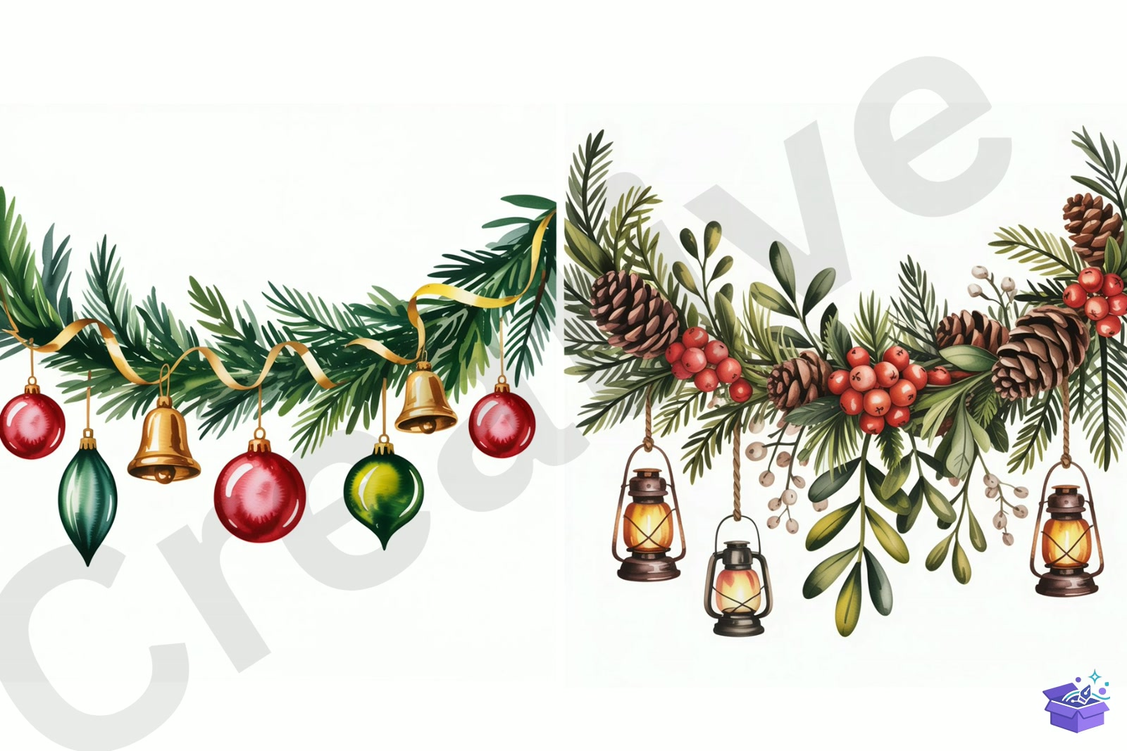 Prompt For Yılbaşı Garland Decoration - Lazer Kesim ve Çizim Dosyası (SVG, DXF, EPS, PNG) - detaylı önizleme 2