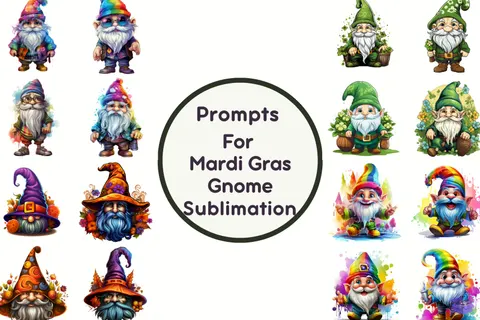 Mardi Gras Cücesi Tasarımı - Clipart Seti (PDF) - Hazır Grafikler & Clipart İndir (PDF)