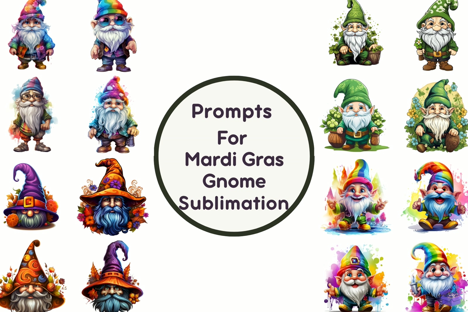 Mardi Gras Gnome Süblimasyon Baskı - DTF & Süblimasyon Baskı Tasarımı (SVG, DXF, EPS, PNG) - Vektörler & SVG İndir (DXF, SVG, EPS)