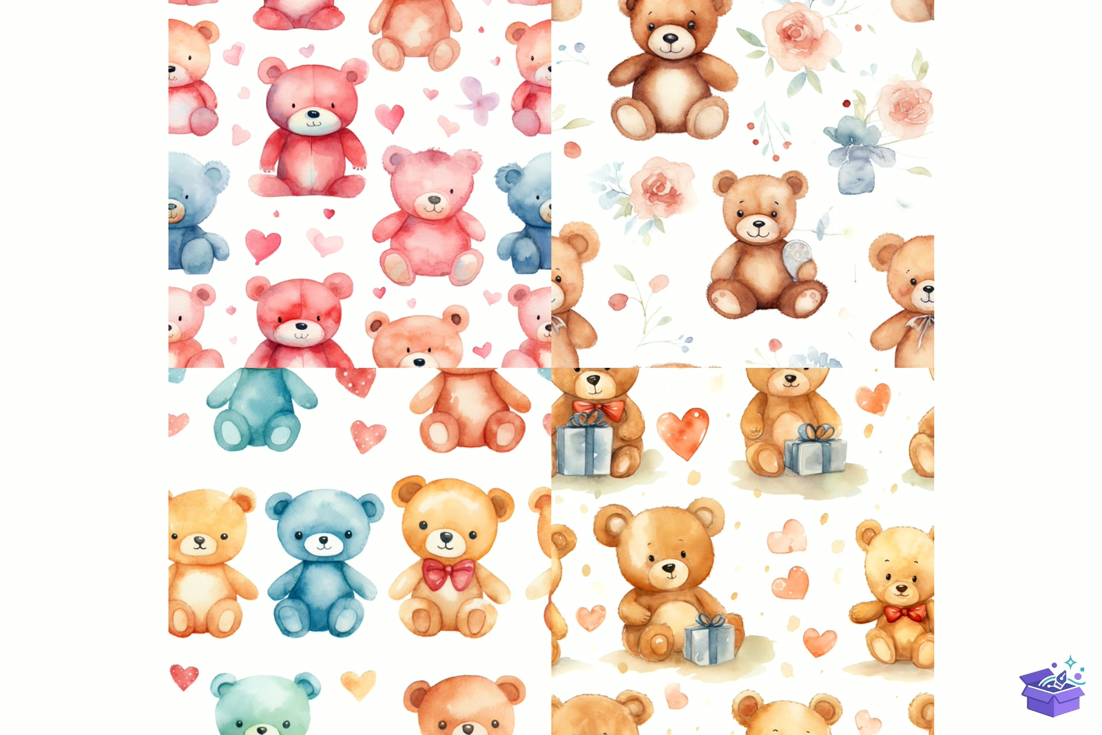 Prompt For Pastel Teddy Bear Desen - Lazer Kesim ve Çizim Dosyası (SVG, DXF, EPS, PNG) - detaylı önizleme 3