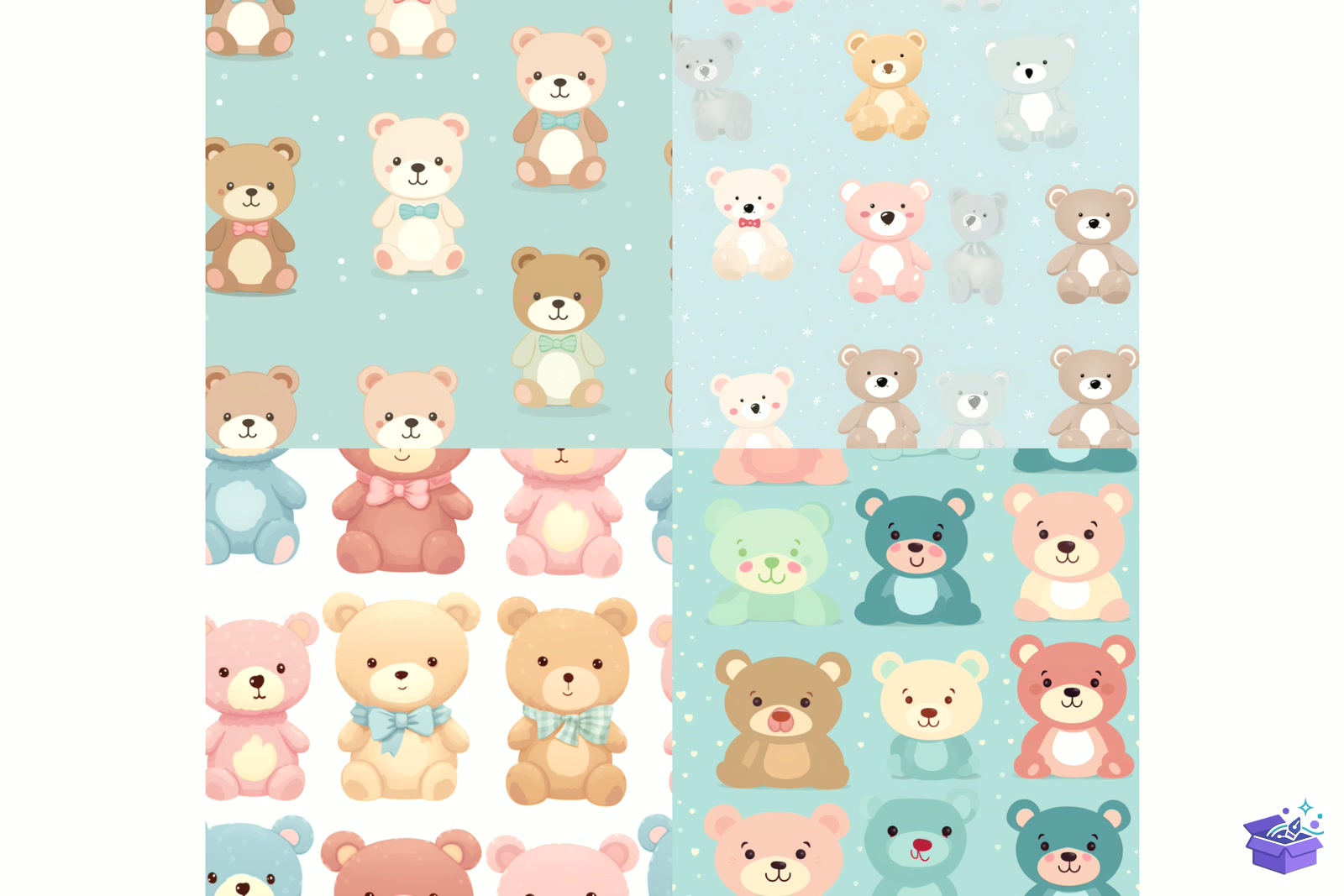 Prompt For Pastel Teddy Bear Desen - Lazer Kesim ve Çizim Dosyası (SVG, DXF, EPS, PNG) - detaylı önizleme 4