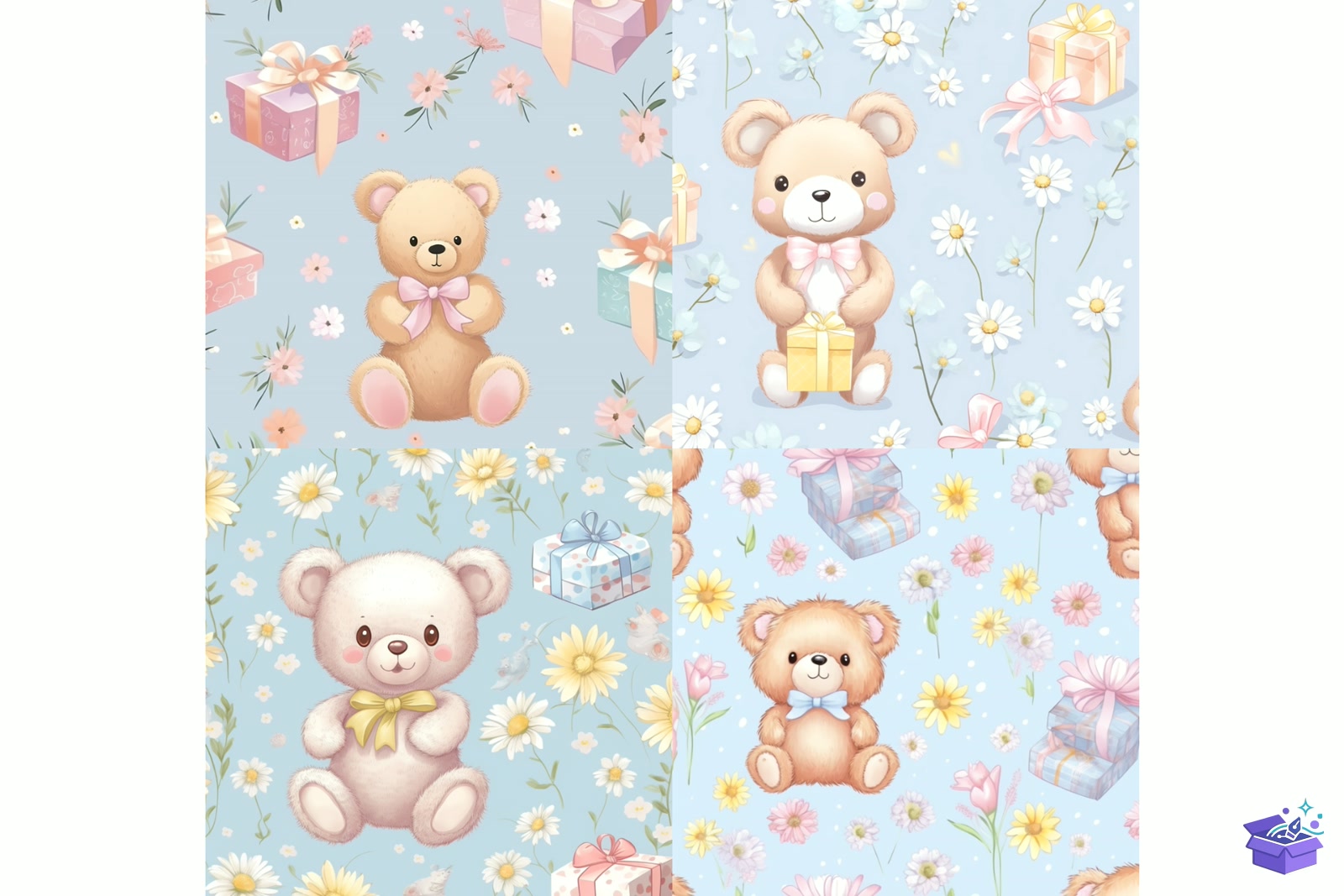 Prompt For Pastel Teddy Bear Desen - Lazer Kesim ve Çizim Dosyası (SVG, DXF, EPS, PNG) - detaylı önizleme 5