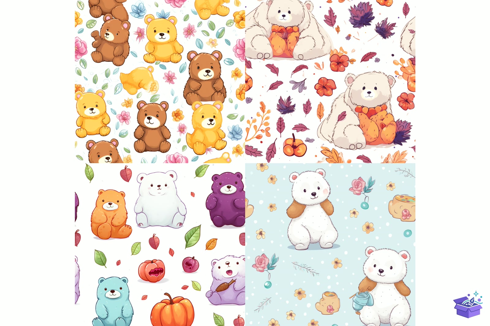 Prompt For Pastel Teddy Bear Desen - Lazer Kesim ve Çizim Dosyası (SVG, DXF, EPS, PNG) - detaylı önizleme 6