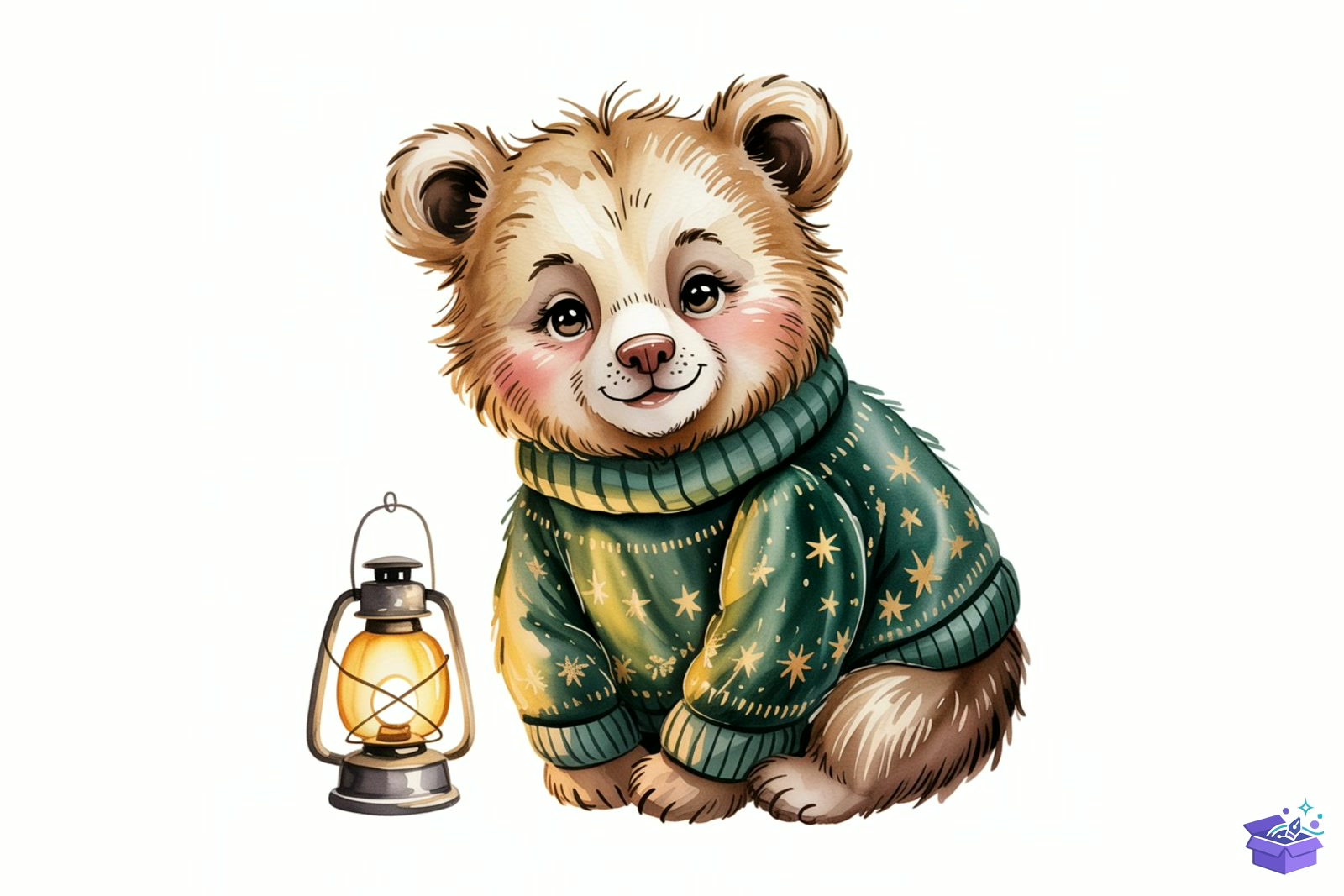 Watercolor Cute Warm Yılbaşı - Lazer Kesim ve Çizim Dosyası (SVG, DXF, EPS, PNG) - detaylı önizleme 4