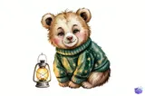 Suluboya Sevimli Sıcak Yılbaşı Çizimleri - Clipart Seti (PDF) - detaylı önizleme 4