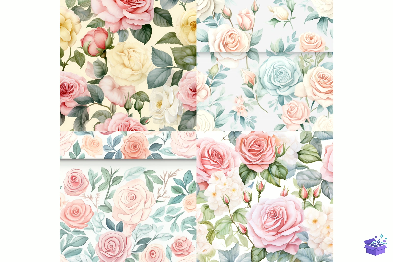 Vintage Roses Brunch Desen - Lazer Kesim ve Çizim Dosyası (SVG, DXF, EPS, PNG) - detaylı önizleme 3