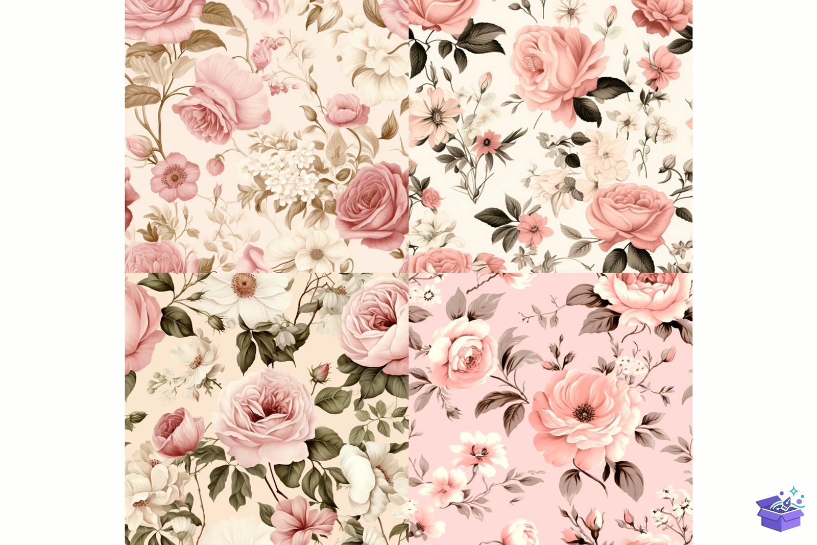 Vintage Roses Brunch Desen - Lazer Kesim ve Çizim Dosyası (SVG, DXF, EPS, PNG) - detaylı önizleme 5