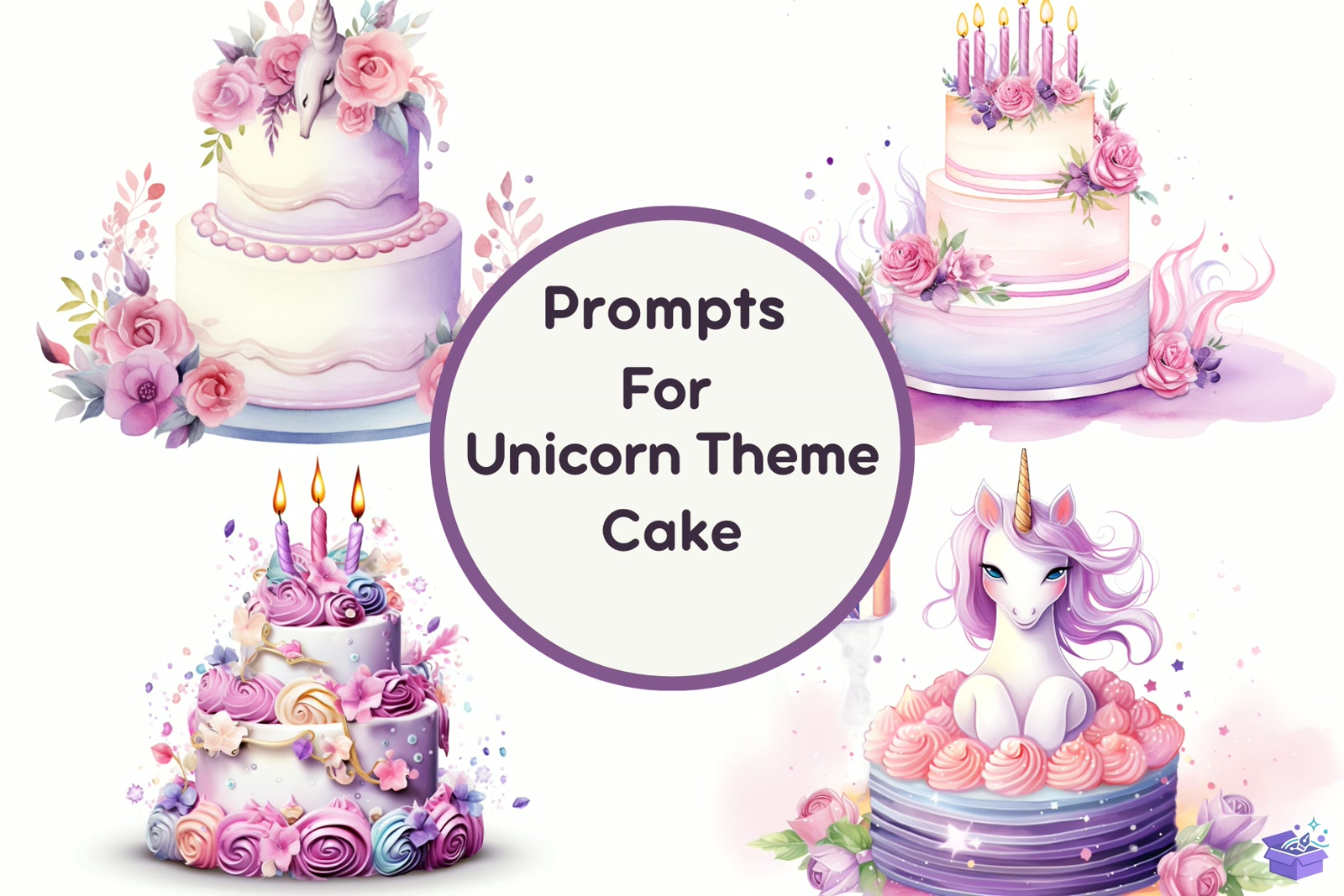 Prompt Unicorn Theme Cakes Süblimasyon Baskı - DTF & Süblimasyon Baskı Tasarımı (SVG, DXF, EPS, PNG) - Vektörler & SVG İndir (DXF, SVG, EPS)
