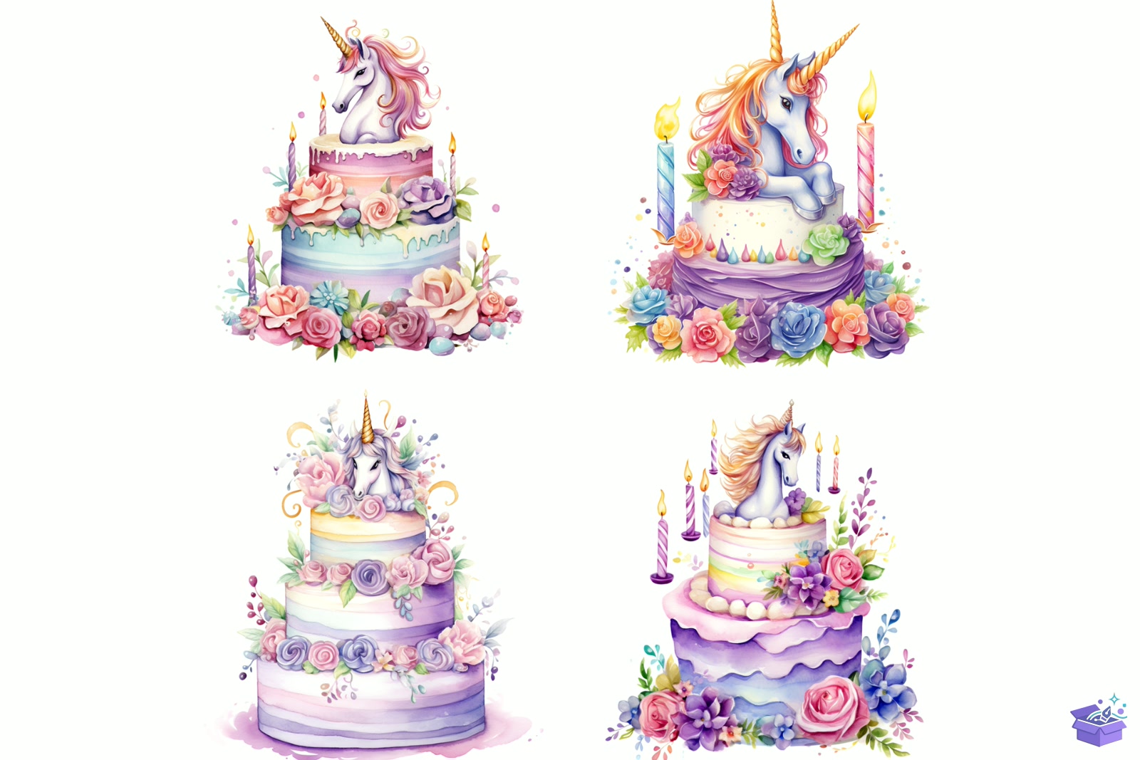 Prompt Unicorn Theme Cakes Süblimasyon Baskı - DTF & Süblimasyon Baskı Tasarımı (SVG, DXF, EPS, PNG) - detaylı önizleme 3