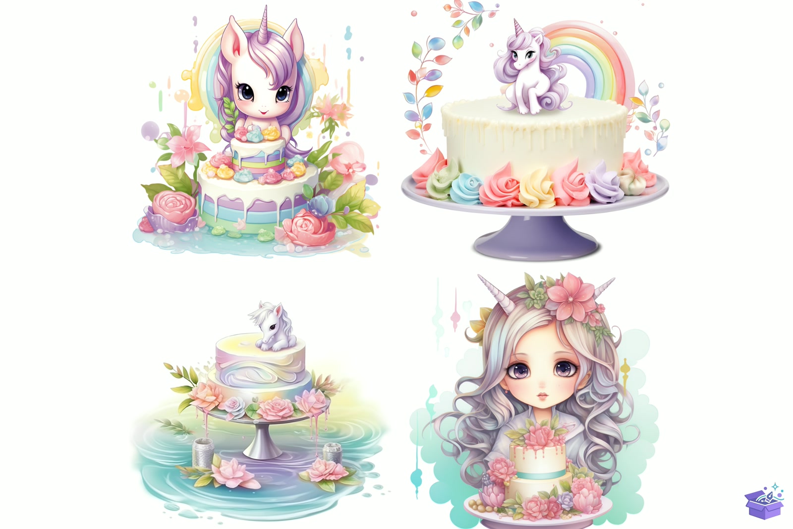 Prompt Unicorn Theme Cakes Süblimasyon Baskı - DTF & Süblimasyon Baskı Tasarımı (SVG, DXF, EPS, PNG) - detaylı önizleme 4