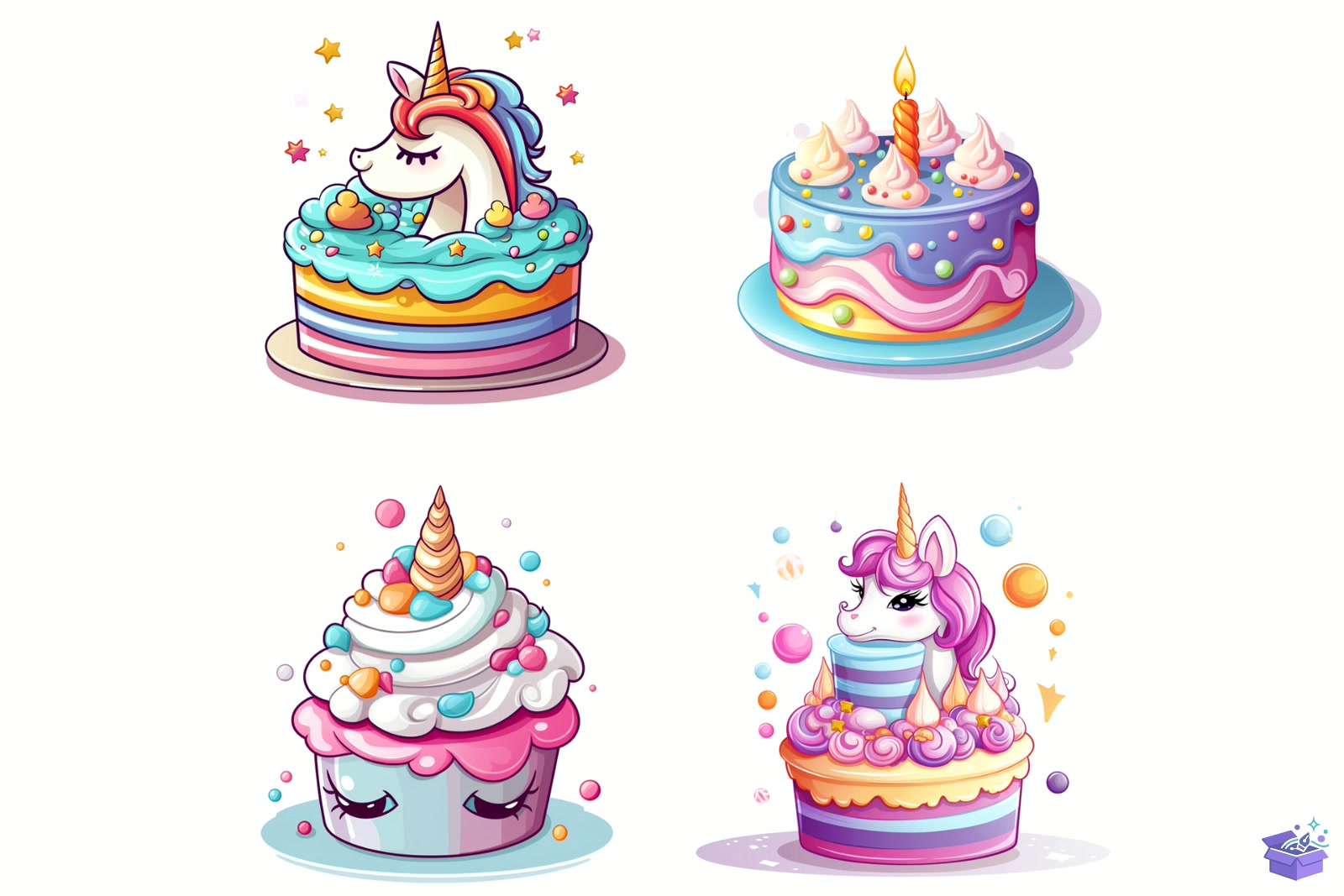 Prompt Unicorn Theme Cakes Süblimasyon Baskı - DTF & Süblimasyon Baskı Tasarımı (SVG, DXF, EPS, PNG) - detaylı önizleme 5