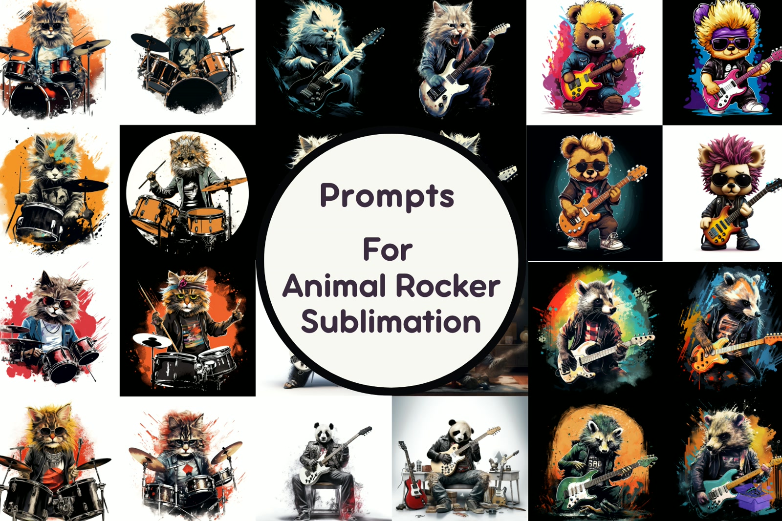 Prompt For Animal Rocker Süblimasyon Baskı - DTF & Süblimasyon Baskı Tasarımı (SVG, DXF, EPS, PNG) - Vektörler & SVG İndir (DXF, SVG, EPS)