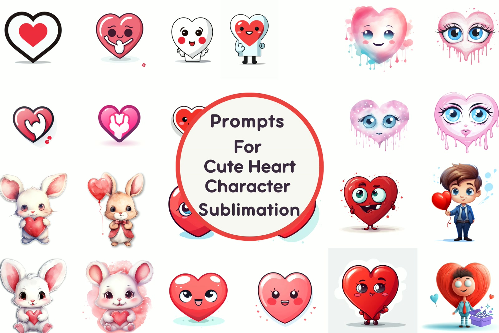 Prompt For Kalp Temalı Character Süblimasyon Baskı - DTF & Süblimasyon Baskı Tasarımı (SVG, DXF, EPS, PNG) - Vektörler & SVG İndir (DXF, SVG, EPS)