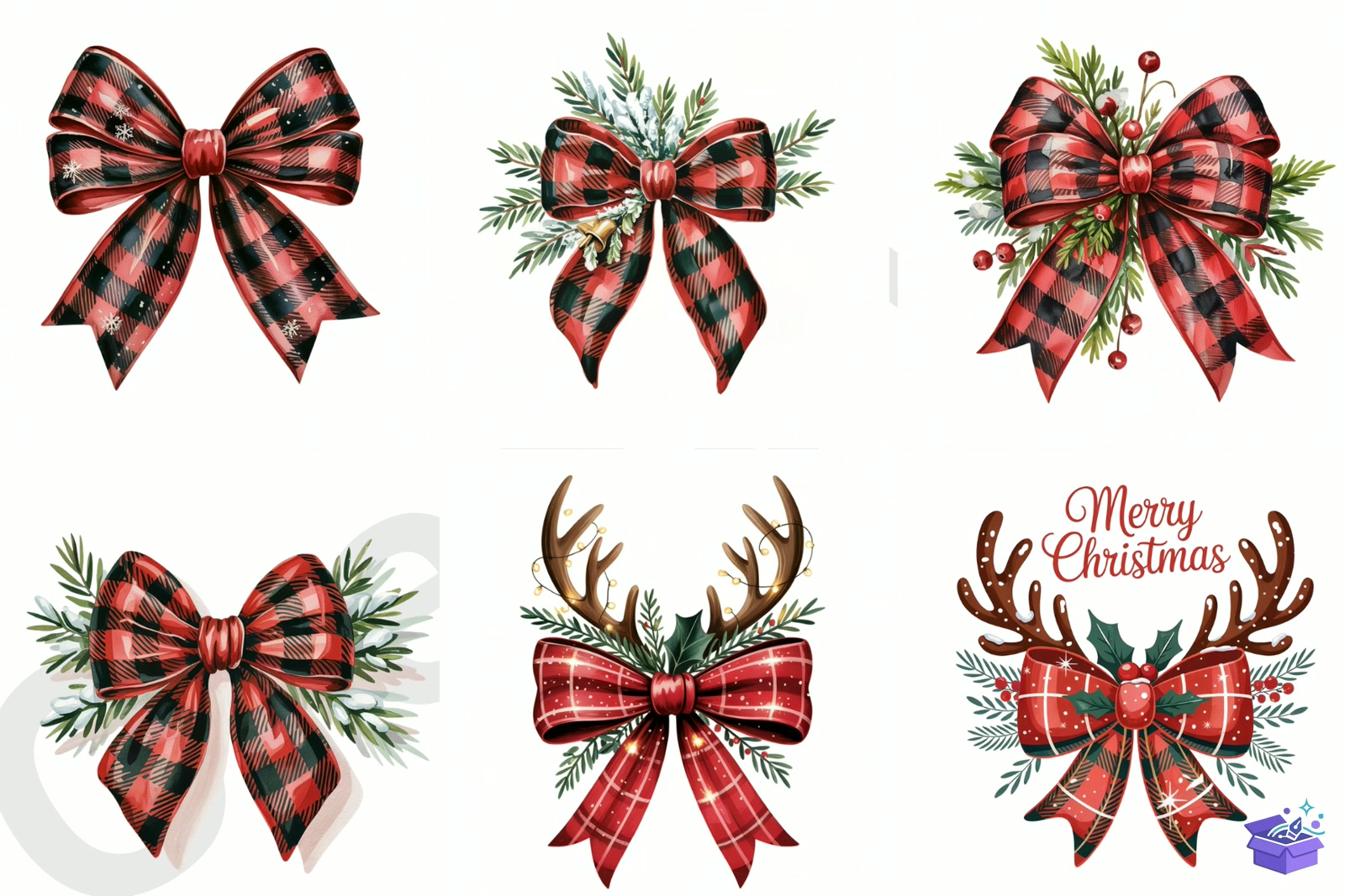 Red Coquette Yılbaşı Bow - Lazer Kesim ve Çizim Dosyası (SVG, DXF, EPS, PNG) - detaylı önizleme 2