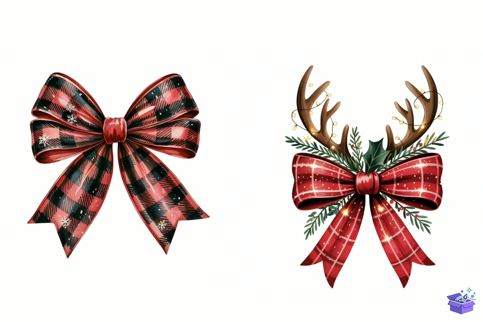 Red Coquette Yılbaşı Bow - Lazer Kesim ve Çizim Dosyası (SVG, DXF, EPS, PNG) - detaylı önizleme 2