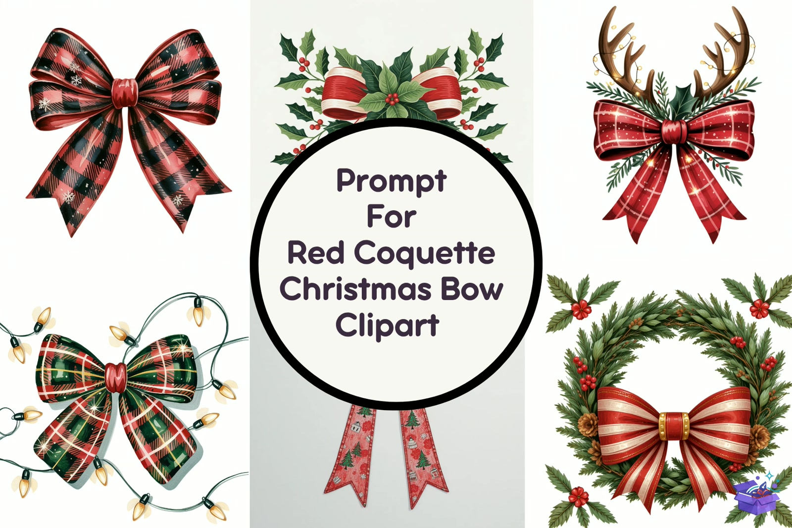 Red Coquette Yılbaşı Bow - Lazer Kesim ve Çizim Dosyası (SVG, DXF, EPS, PNG) - detaylı önizleme 5