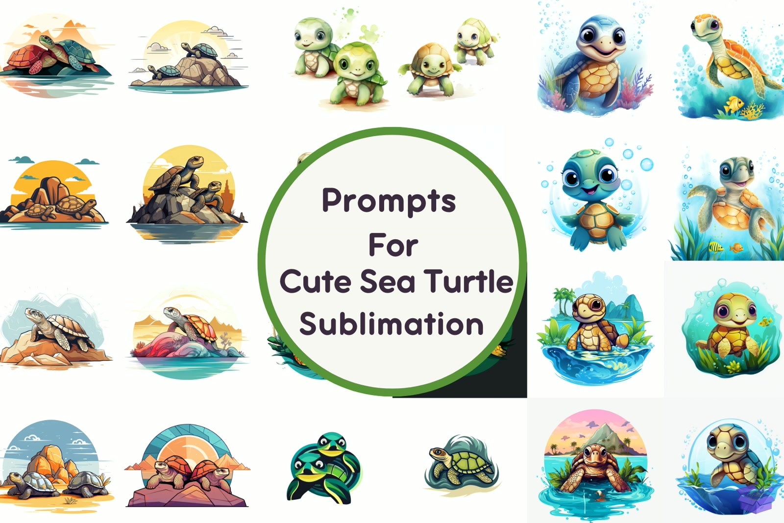 Cute Sea Turtle Couple Süblimasyon Baskı - DTF & Süblimasyon Baskı Tasarımı (SVG, DXF, EPS, PNG) - Vektörler & SVG İndir (DXF, SVG, EPS)