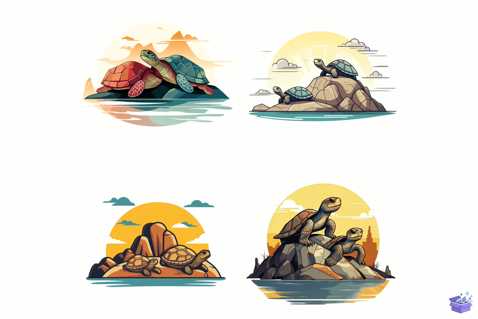Cute Sea Turtle Couple Süblimasyon Baskı - DTF & Süblimasyon Baskı Tasarımı (SVG, DXF, EPS, PNG) - detaylı önizleme 2