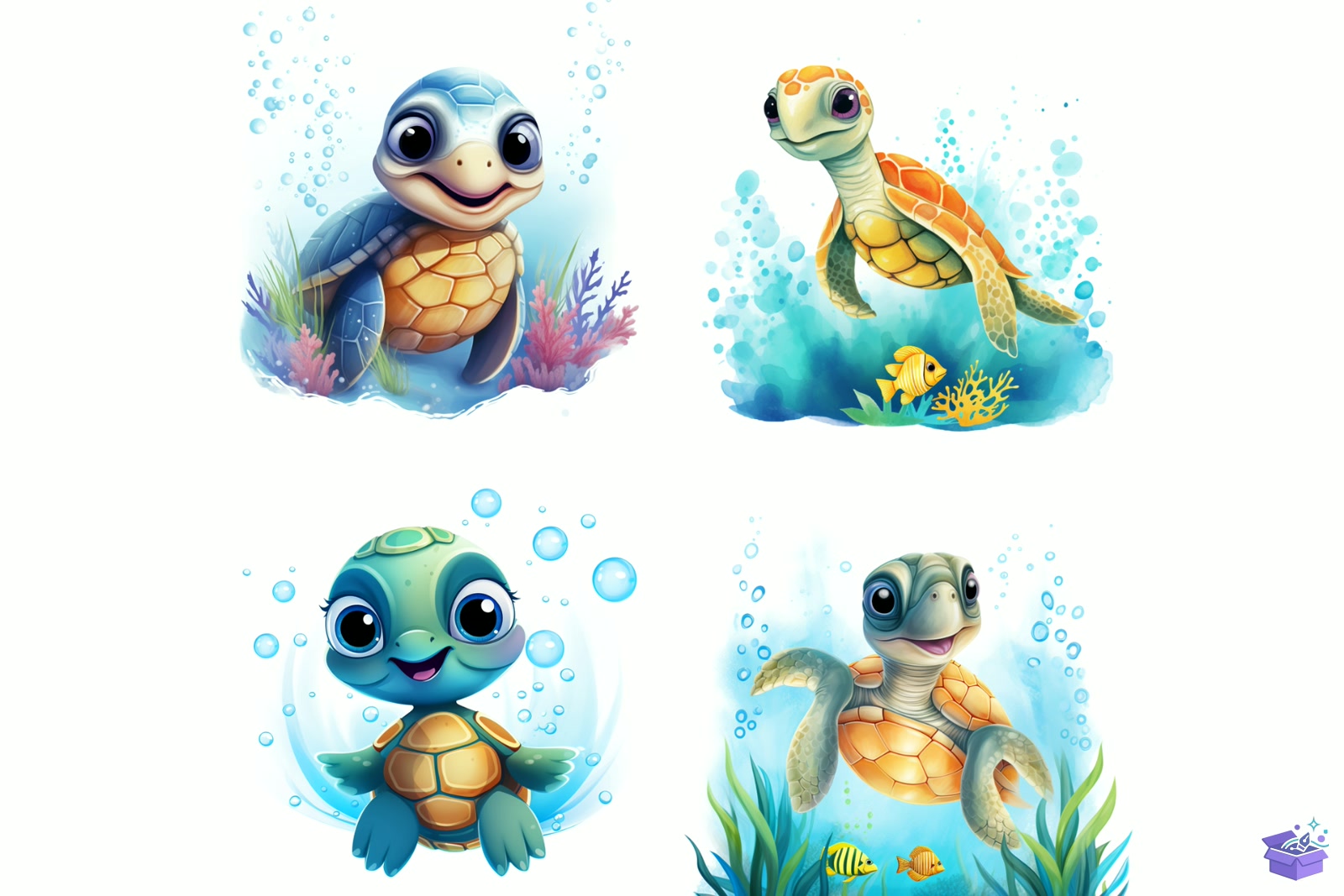 Cute Sea Turtle Couple Süblimasyon Baskı - DTF & Süblimasyon Baskı Tasarımı (SVG, DXF, EPS, PNG) - detaylı önizleme 4