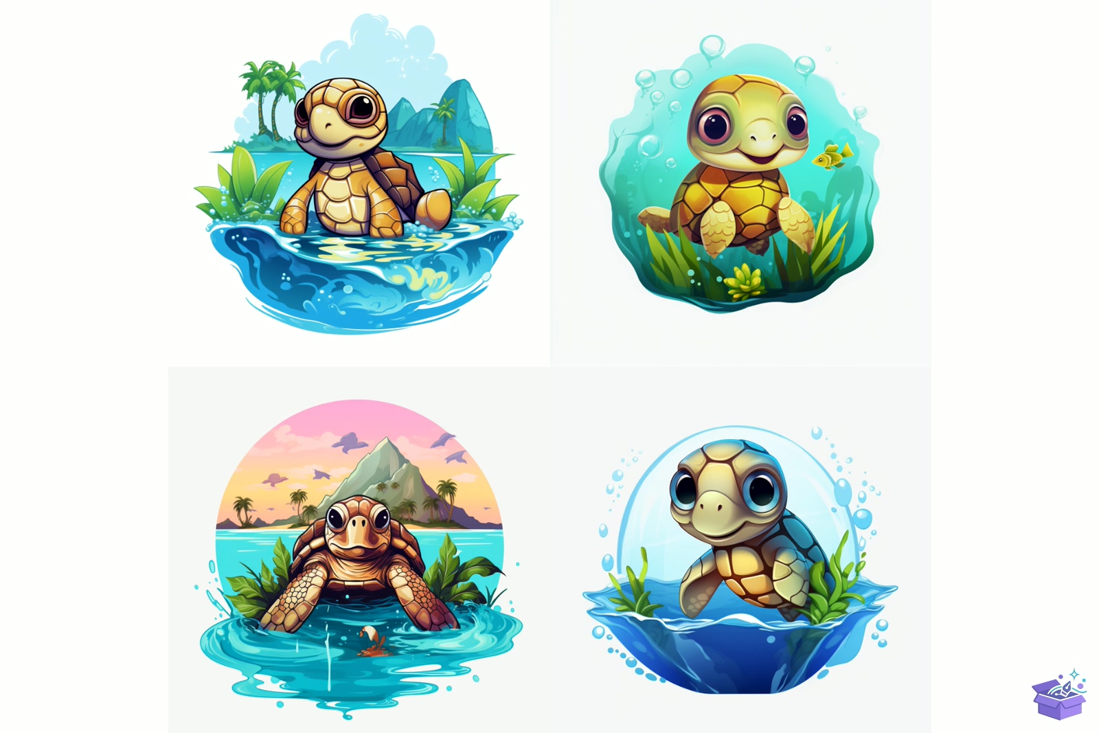 Cute Sea Turtle Couple Süblimasyon Baskı - DTF & Süblimasyon Baskı Tasarımı (SVG, DXF, EPS, PNG) - detaylı önizleme 6