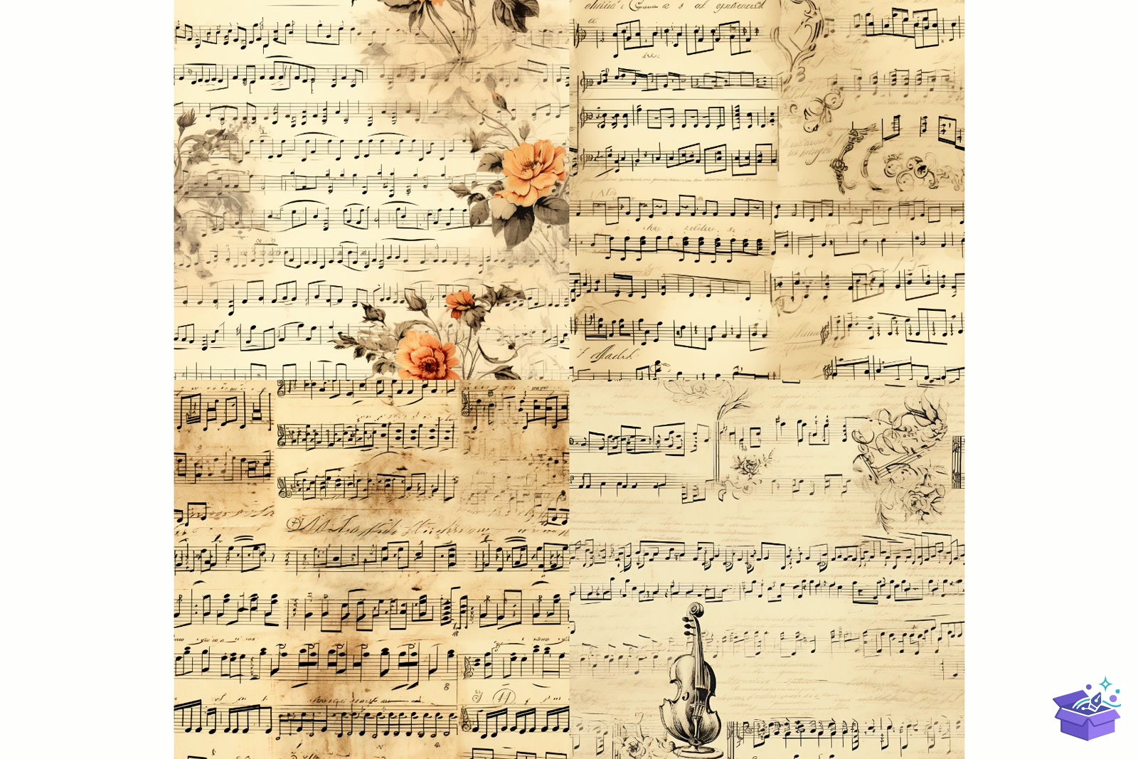 Prompt For Music Sheet Backgrounds - Lazer Kesim ve Çizim Dosyası (SVG, DXF, EPS, PNG) - detaylı önizleme 2