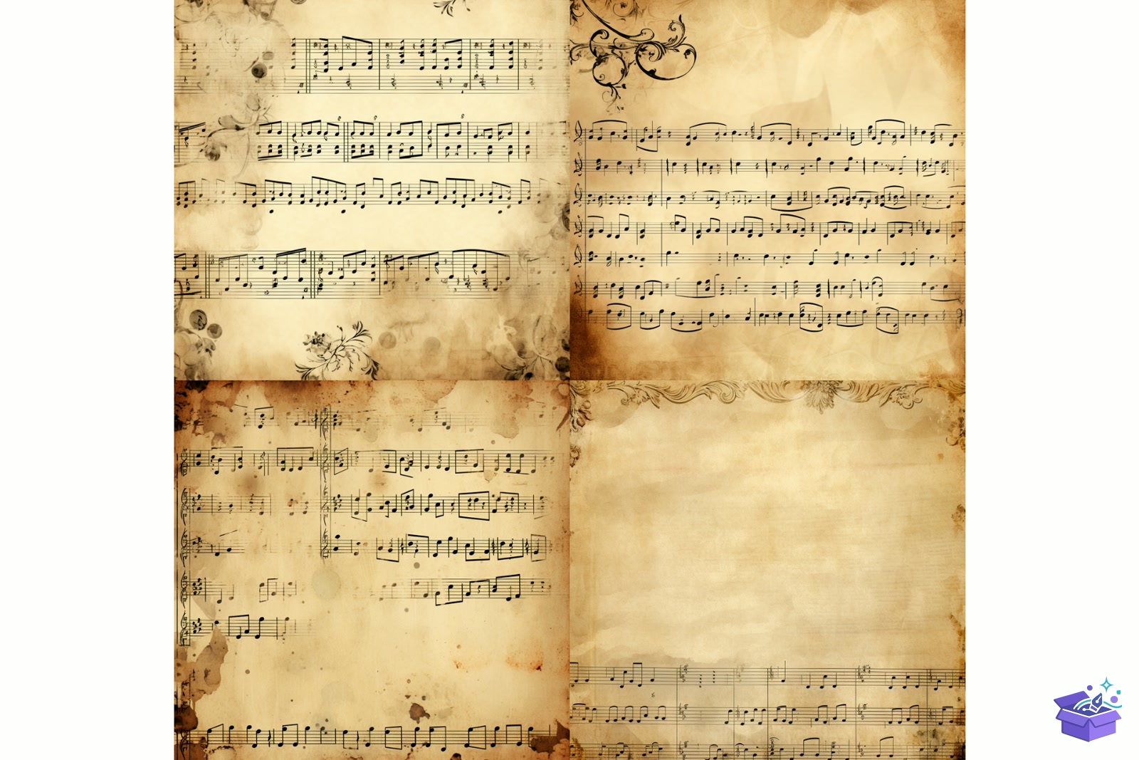 Prompt For Music Sheet Backgrounds - Lazer Kesim ve Çizim Dosyası (SVG, DXF, EPS, PNG) - detaylı önizleme 3