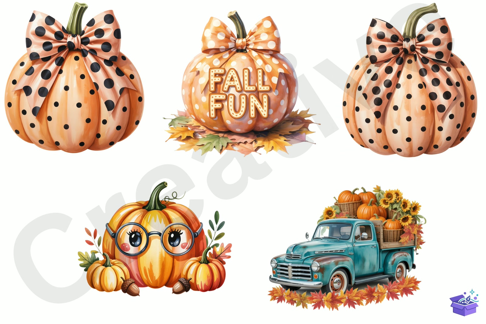 Fall Pumpkin - Lazer Kesim ve Çizim Dosyası (SVG, DXF, EPS, PNG) - detaylı önizleme 3