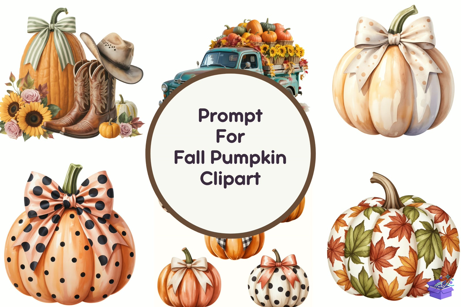 Prompt For Fall Pumpkin - Lazer Kesim ve Çizim Dosyası (SVG, DXF, EPS, PNG) - detaylı önizleme 6