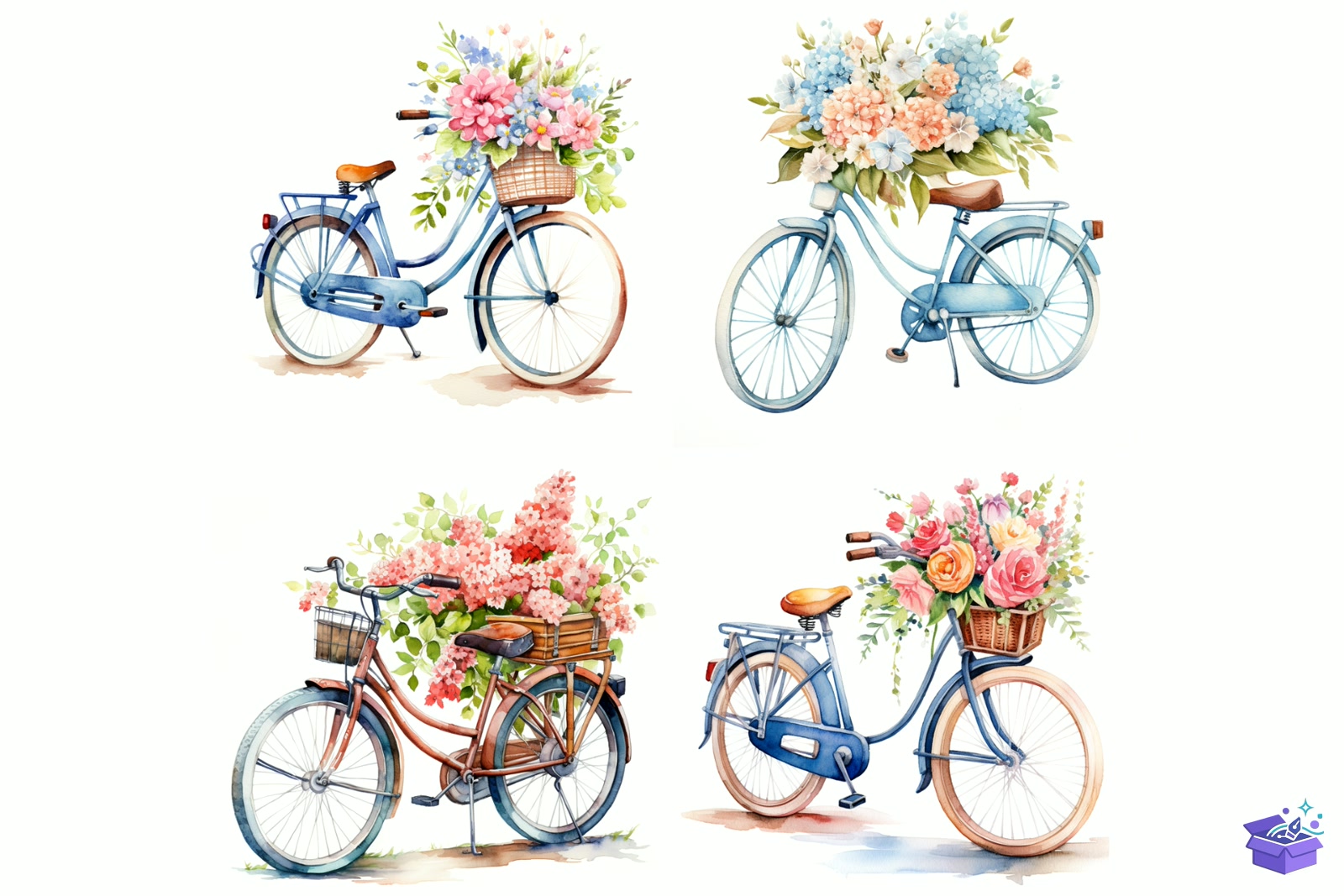 Prompt For Retro Bicycle With Çiçek - Lazer Kesim ve Çizim Dosyası (SVG, DXF, EPS, PNG) - detaylı önizleme 6