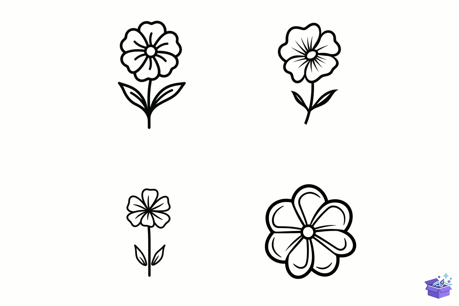 Prompt For Çiçek Icon Drawing - Lazer Kesim ve Çizim Dosyası (SVG, DXF, EPS, PNG) - detaylı önizleme 2