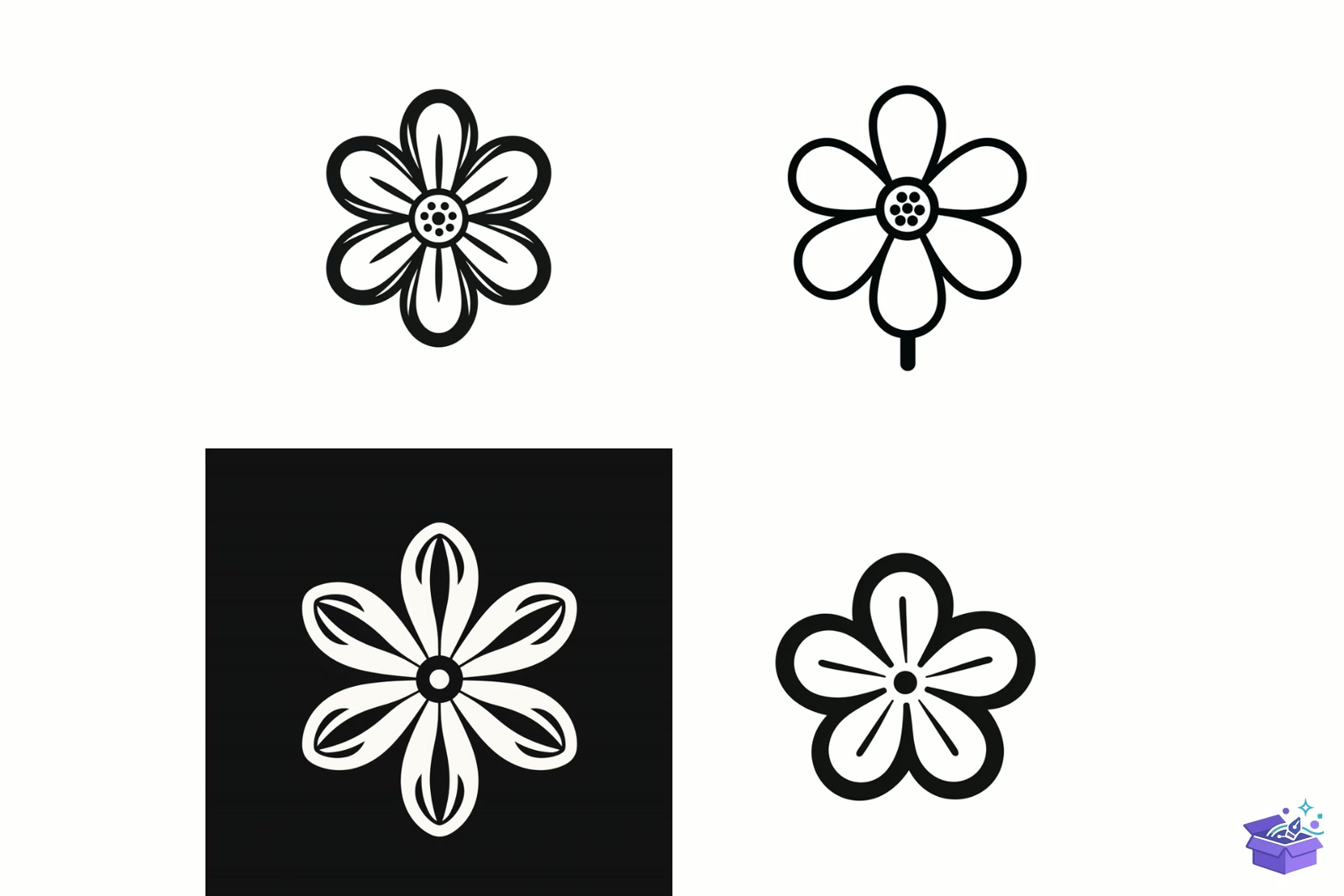 Prompt For Çiçek Icon Drawing - Lazer Kesim ve Çizim Dosyası (SVG, DXF, EPS, PNG) - detaylı önizleme 3